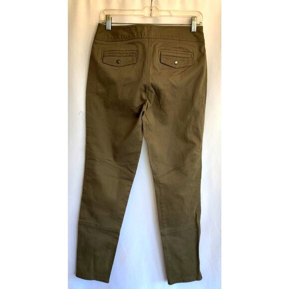 Talbots Signature Army Green Jeans Pants Size 4 side leg zipper - Picture 3 of 10